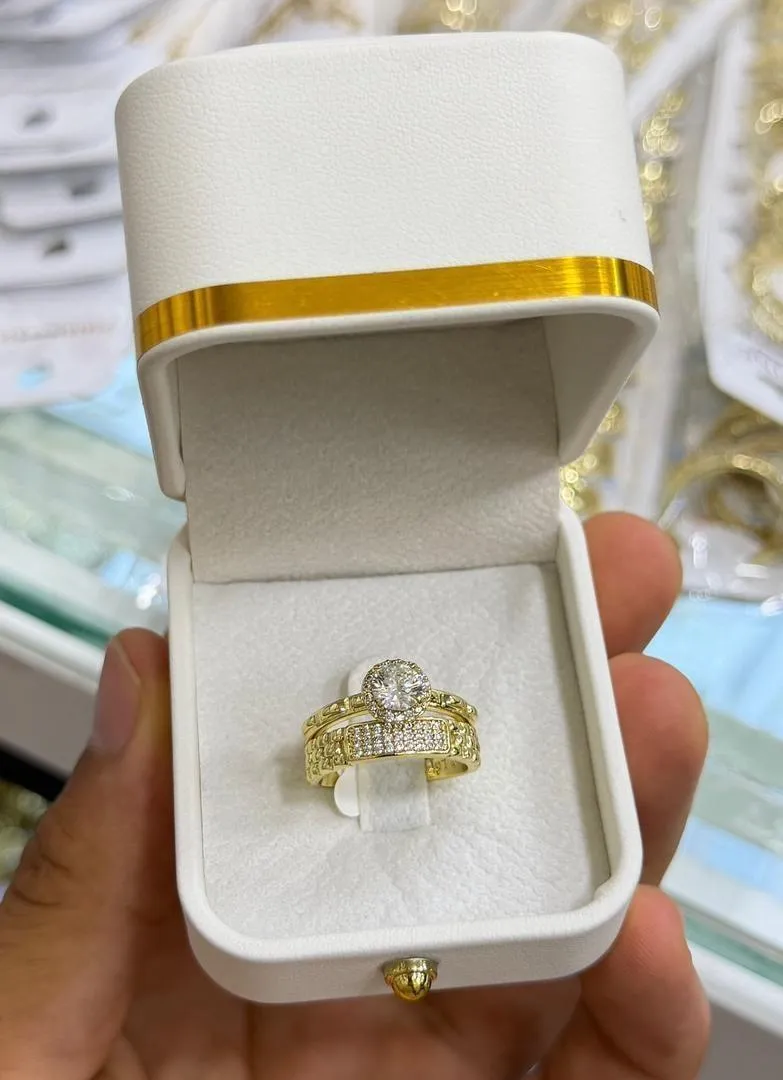 Bague Fiançailles Dorée 1 Pièce - Neuve 70 DH