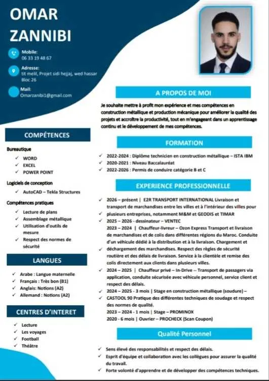 chauffeur à la recherche d'emploi