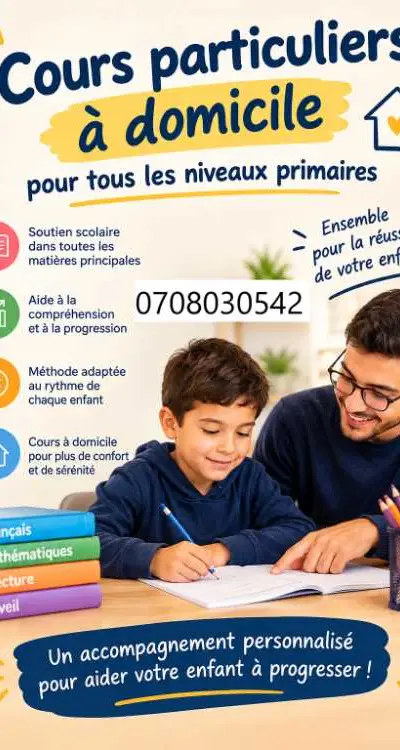 cours particuliers à domicile pour tous les niveau