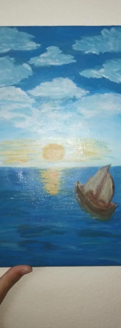 Tableau paysage marin fait main