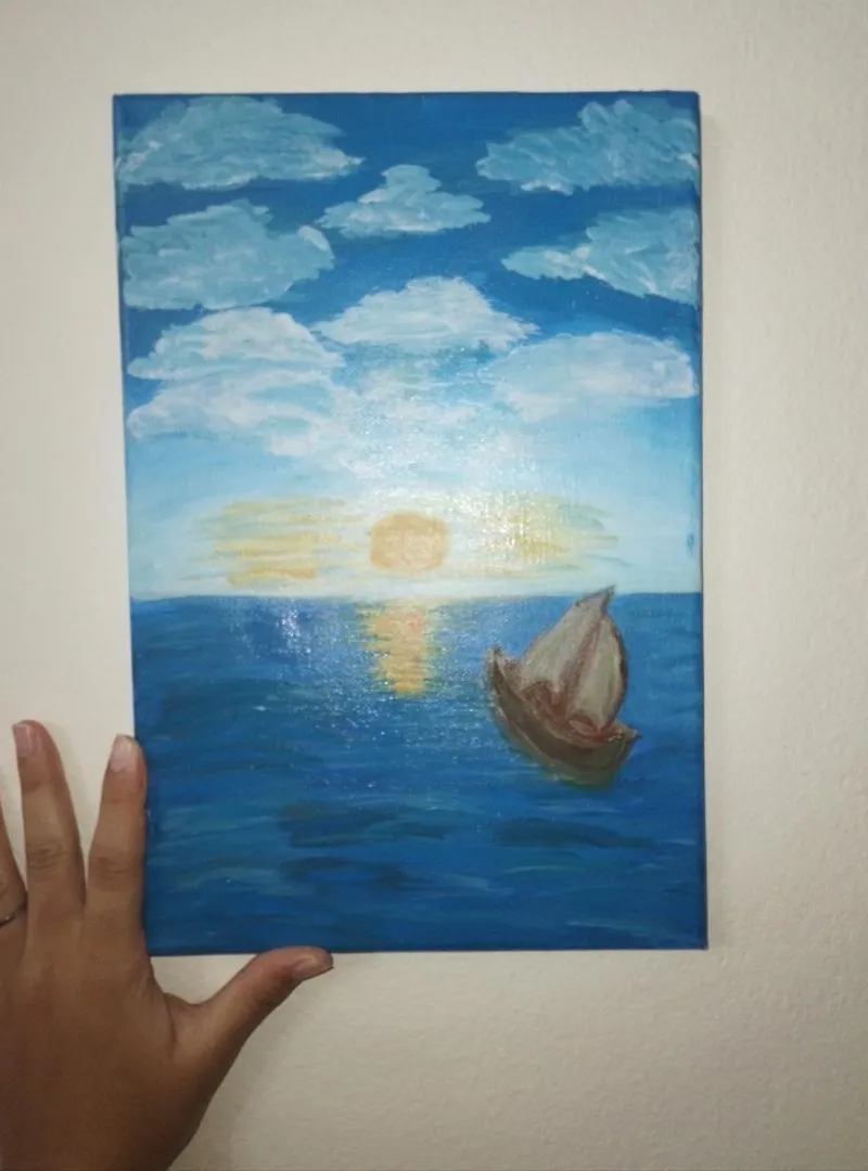 Tableau paysage marin fait main