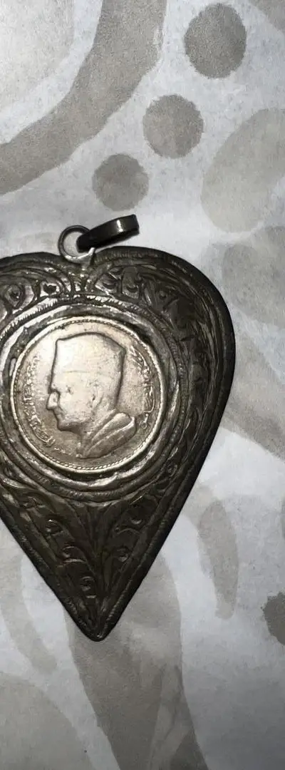 Collier ou pendentif marocain en argent libre vieux de 100 ans