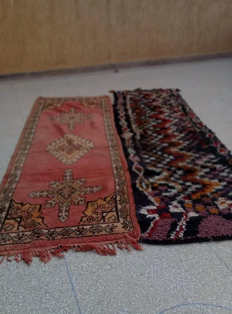 Tapis marocains traditionnels longs, épais et chauds faits à la main