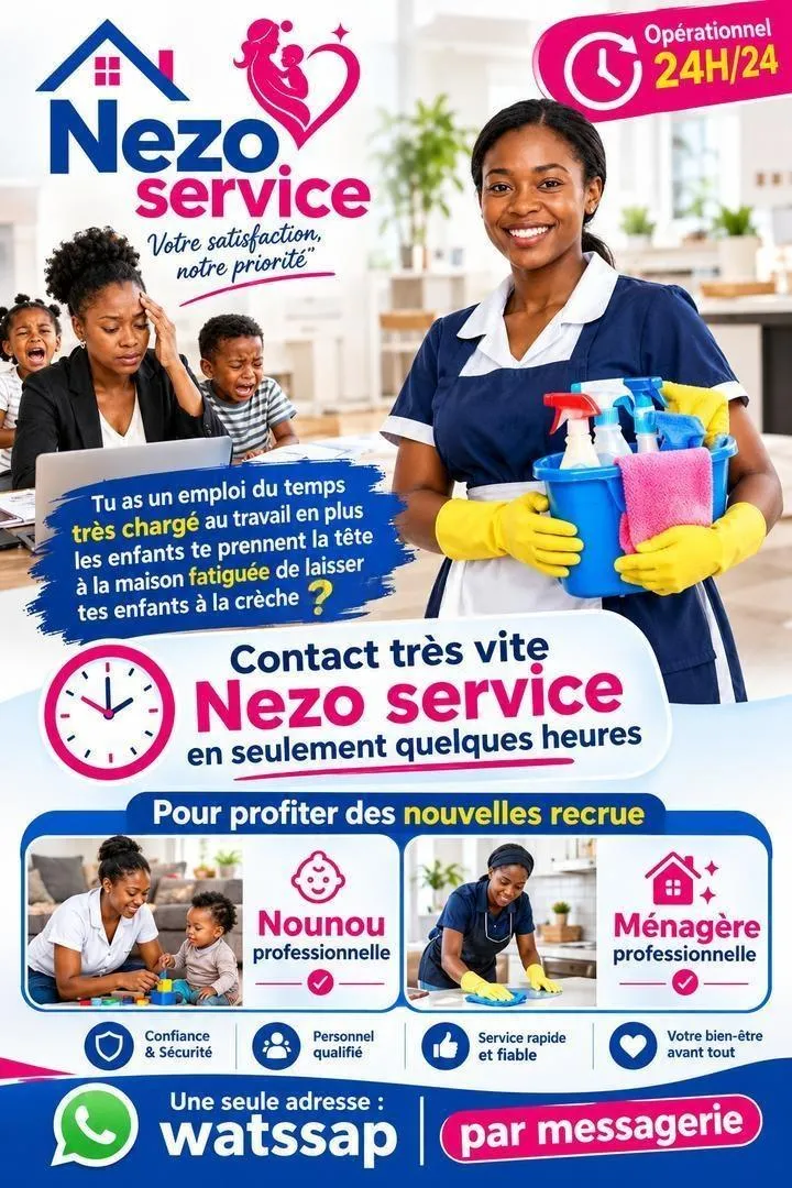 ménage nounou cuisine repassage