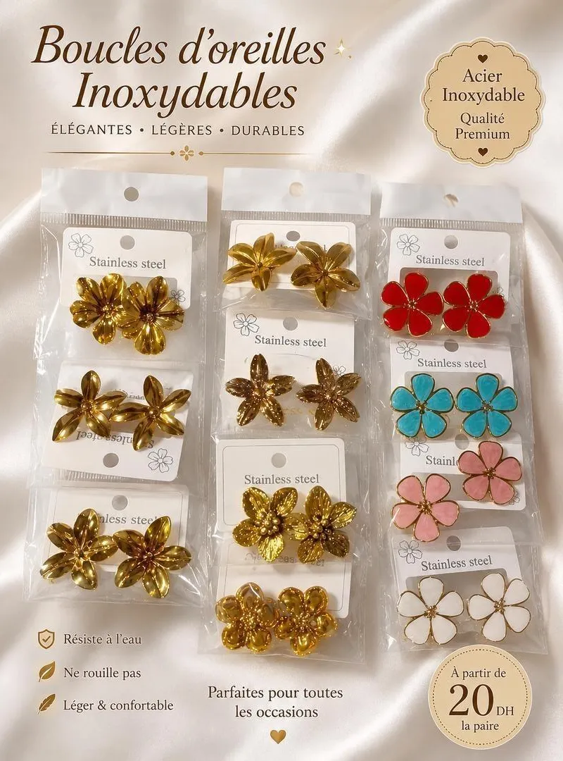 Boucles d'oreilles inoxydables