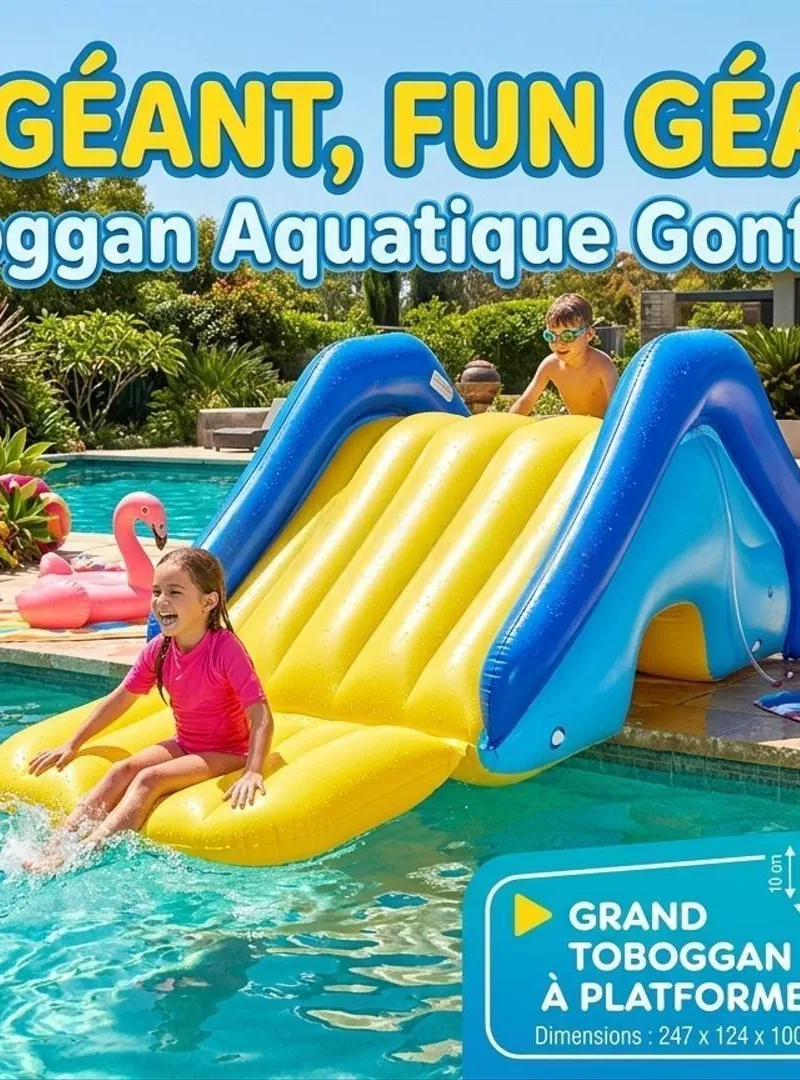 Toboggan Gonflable Aquatique - 247 x 124 x 100 cm