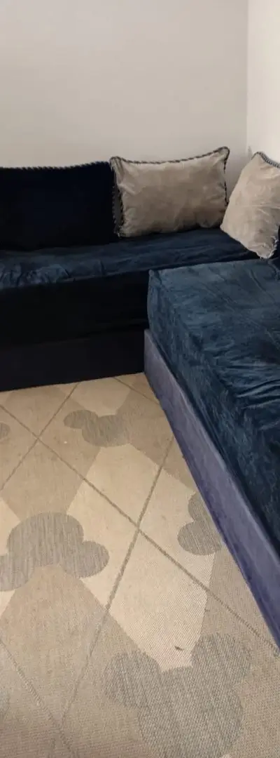 Salon marocain velours bleu marine