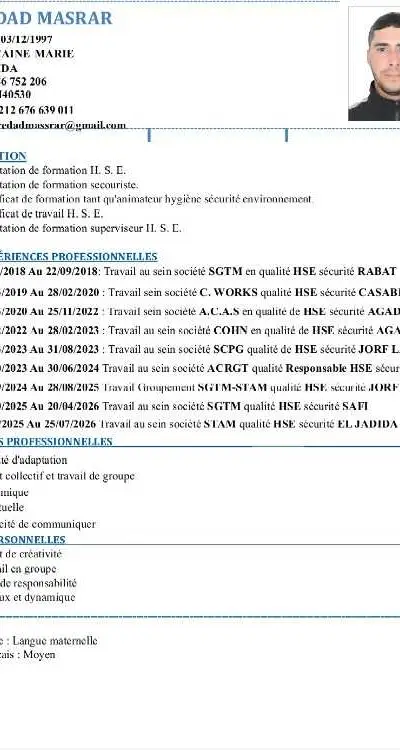 Animateur/superviseur HSE