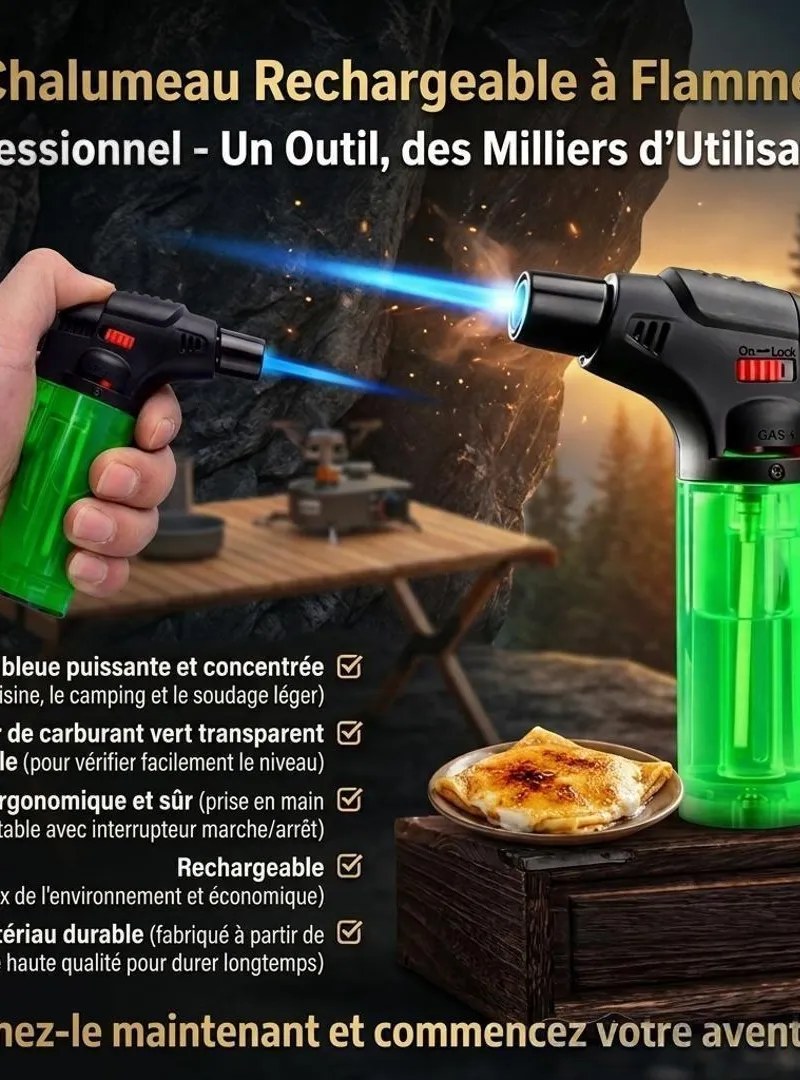 Chalumeau à Gaz Professionnel Rechargeable