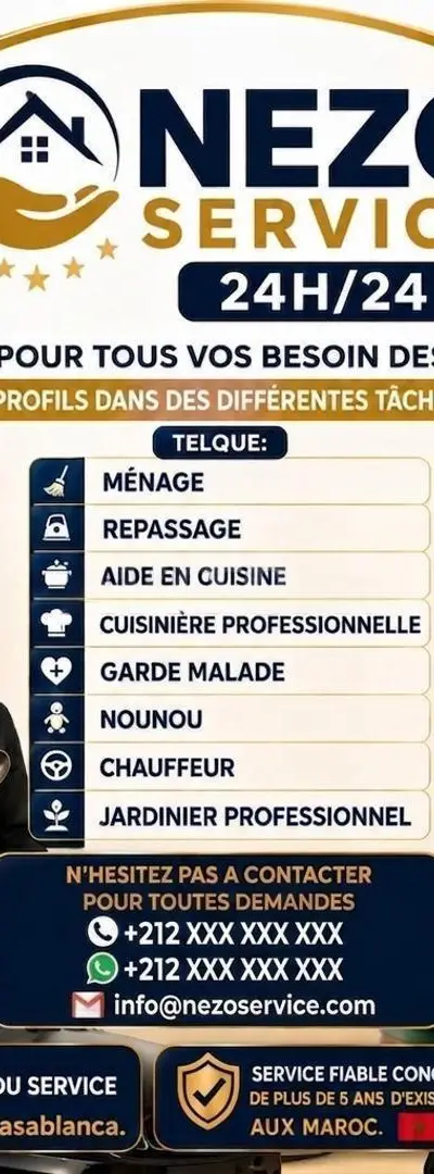 chauffeur ménage nounou