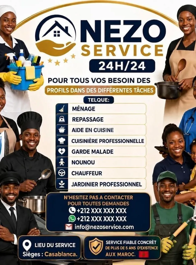 chauffeur ménage nounou