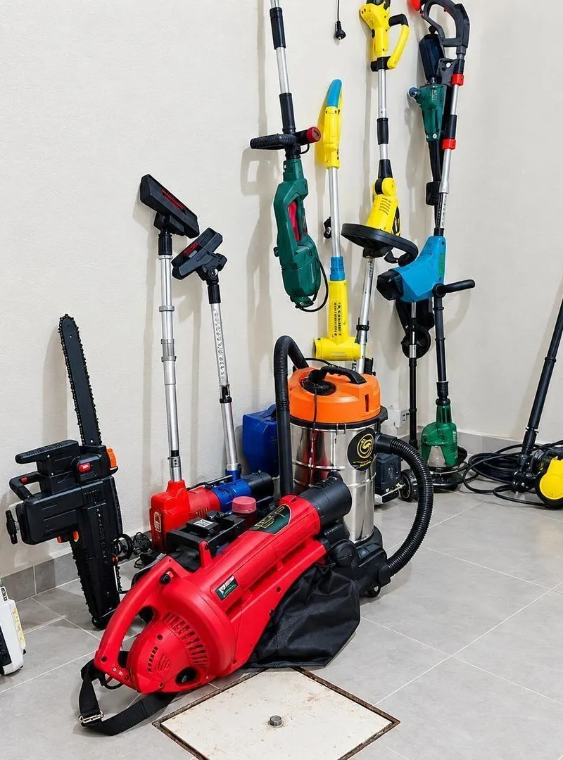Presse à balles et machine Kazo et 5 faucheuses Europe et 2 fendeuses électriques