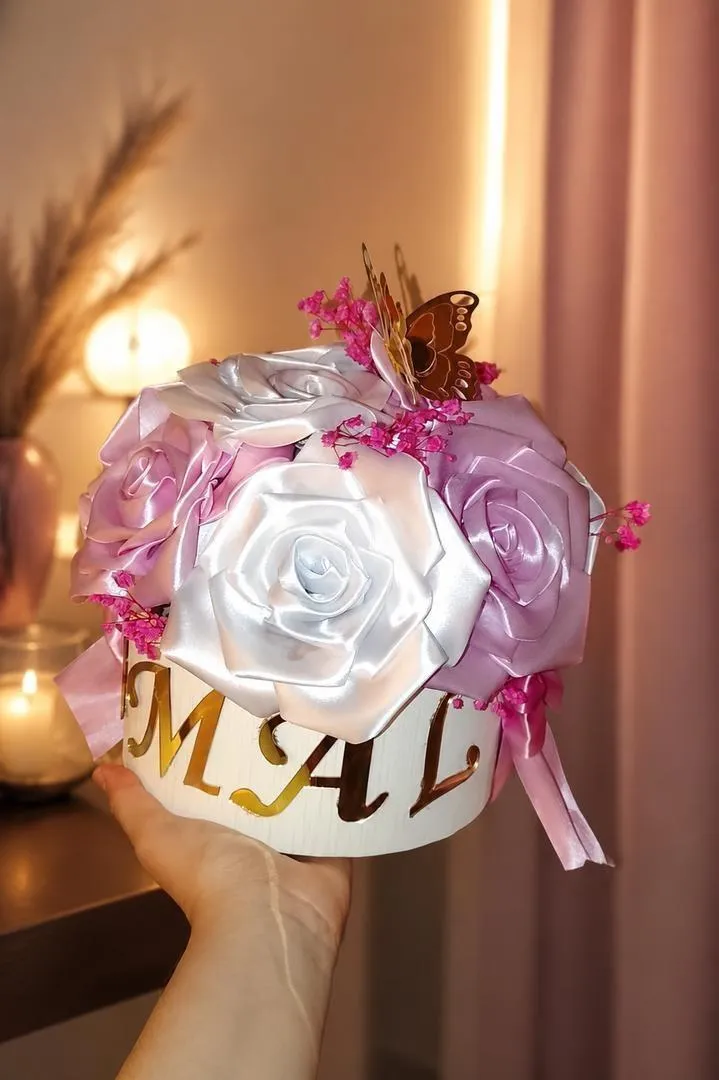 Boîte de roses en satin 😍