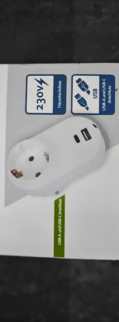 Adaptateur prise 230V USB vers USB C Workzone importé d'Allemagne