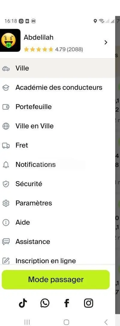 Compte Indrive moto