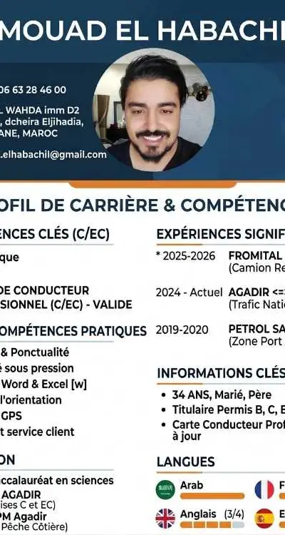 Chauffeur semi remorque EC