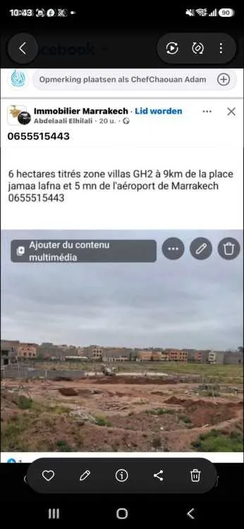 Terrain villas GH2 à Marrakech 6 hectares