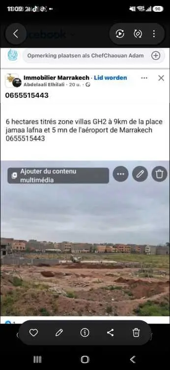 6 hectares zone villas GH2 Marrakech