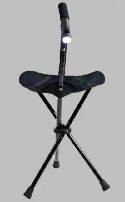 canne de marche + chaise pliante