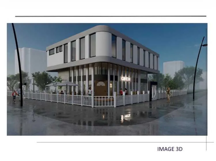 R+1 : Café, Boulangerie et plateau de bureau