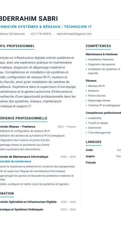 Technicien Systèmes & Réseaux | Technicien IT – Ca