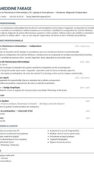 Technicien maintenance informatique