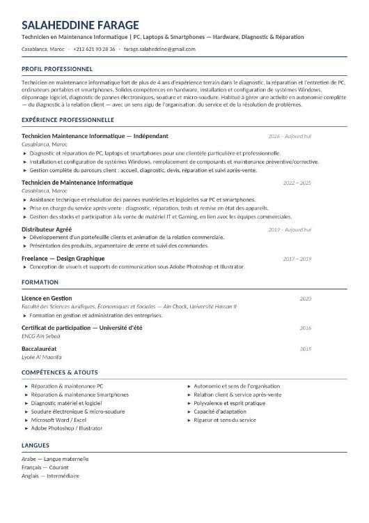Technicien maintenance informatique