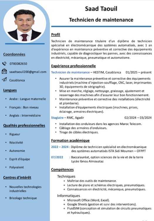 Technicien de maintenance