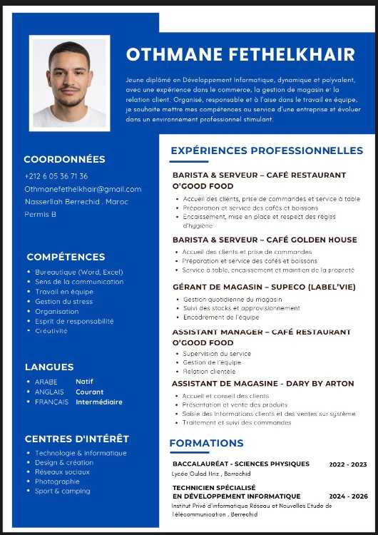 Serveur / Barista – Restauration & Hôtellerie