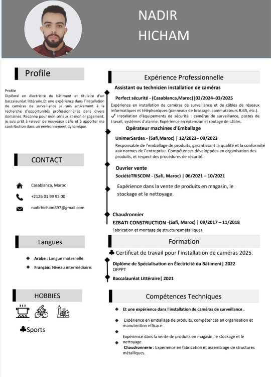 Demande de travail opérateur