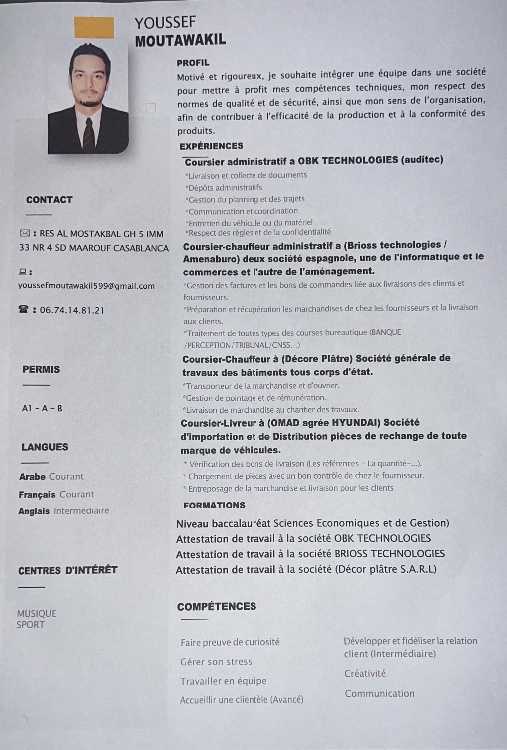 Chauffeur Coursier administratif