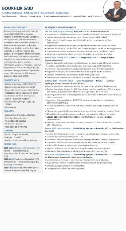 Responsable approvisionnement PDR
