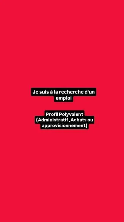 Profil administratif Achats Approvisionnement