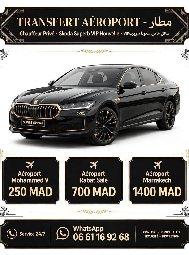 Skoda Superb VIP 2026 - Chauffeur Privé