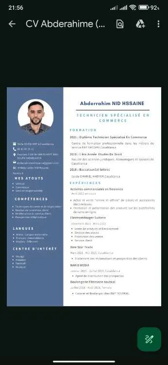 Technicien spécialisé en commerce