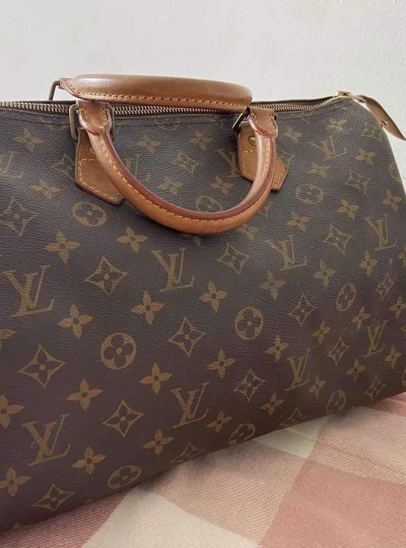 Sac Louis Vuitton marron Speedy original
