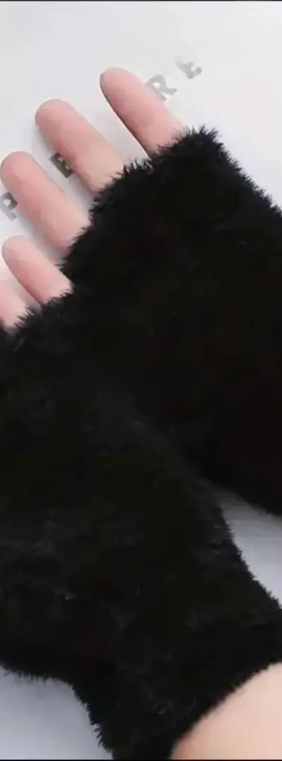 Gants élégants et tendance pour femmes sans doigts, couleur noire
