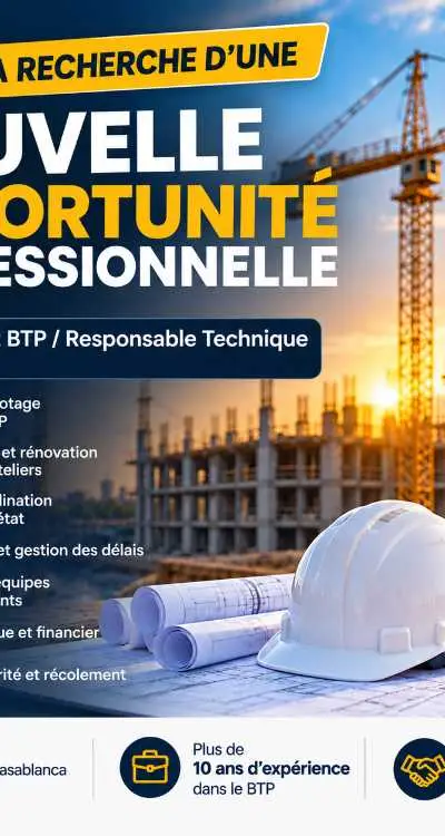 Chef de Projet BTP / Responsable Technique