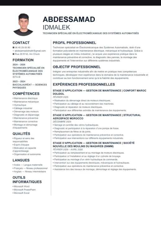 Technicien de maintenance industrielle