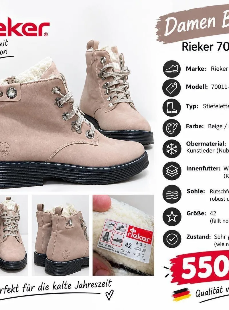 👢 Bottes Rieker femme authentiques 🇩🇪