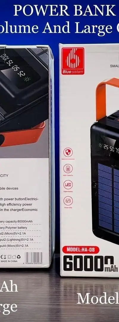 Power Bank Solaire 60000mAh Haute Capacité