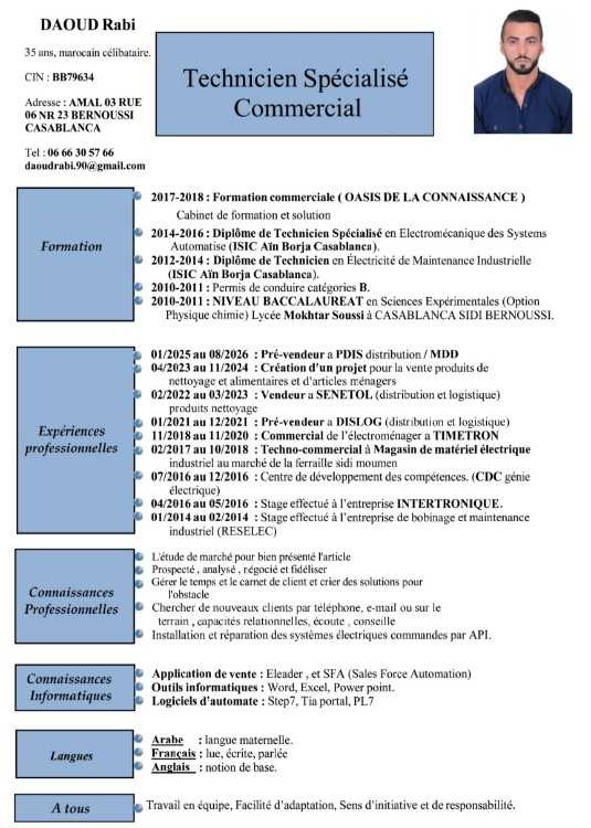 Vendeur pré vente commercial