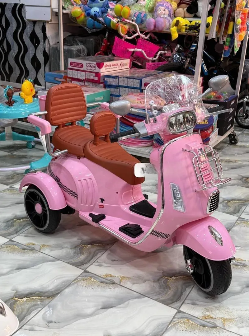 Moto Électrique 12V Vespa 2 Places Pour Enfants