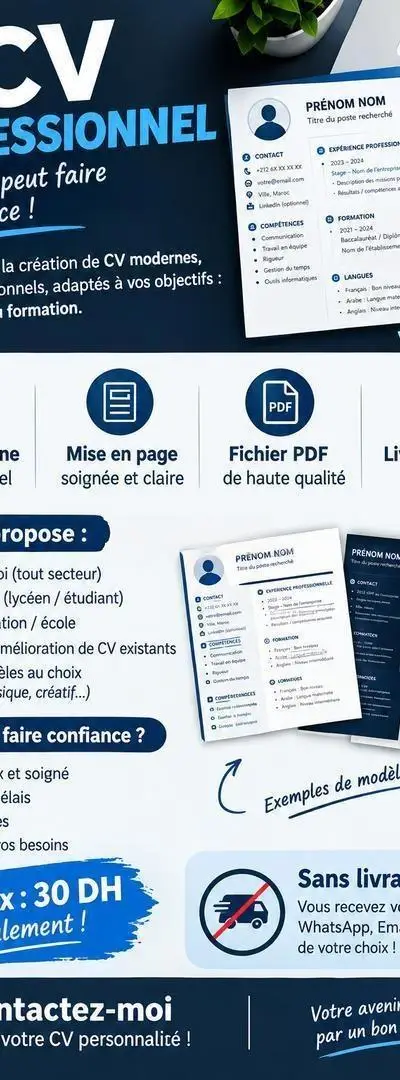 Création de CV Professionnel – Moderne et Personnalisé