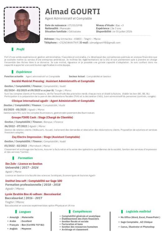 Agent administratif et comptable