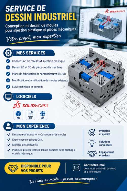SERVICE DE DESSIN INDUSTRIEL & CONCEPTION DE MOULE