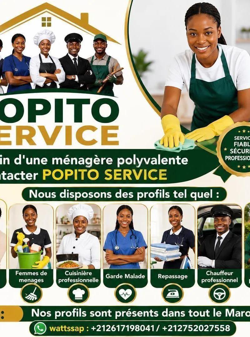 chauffeur professionnel ménage cuisine repassage
