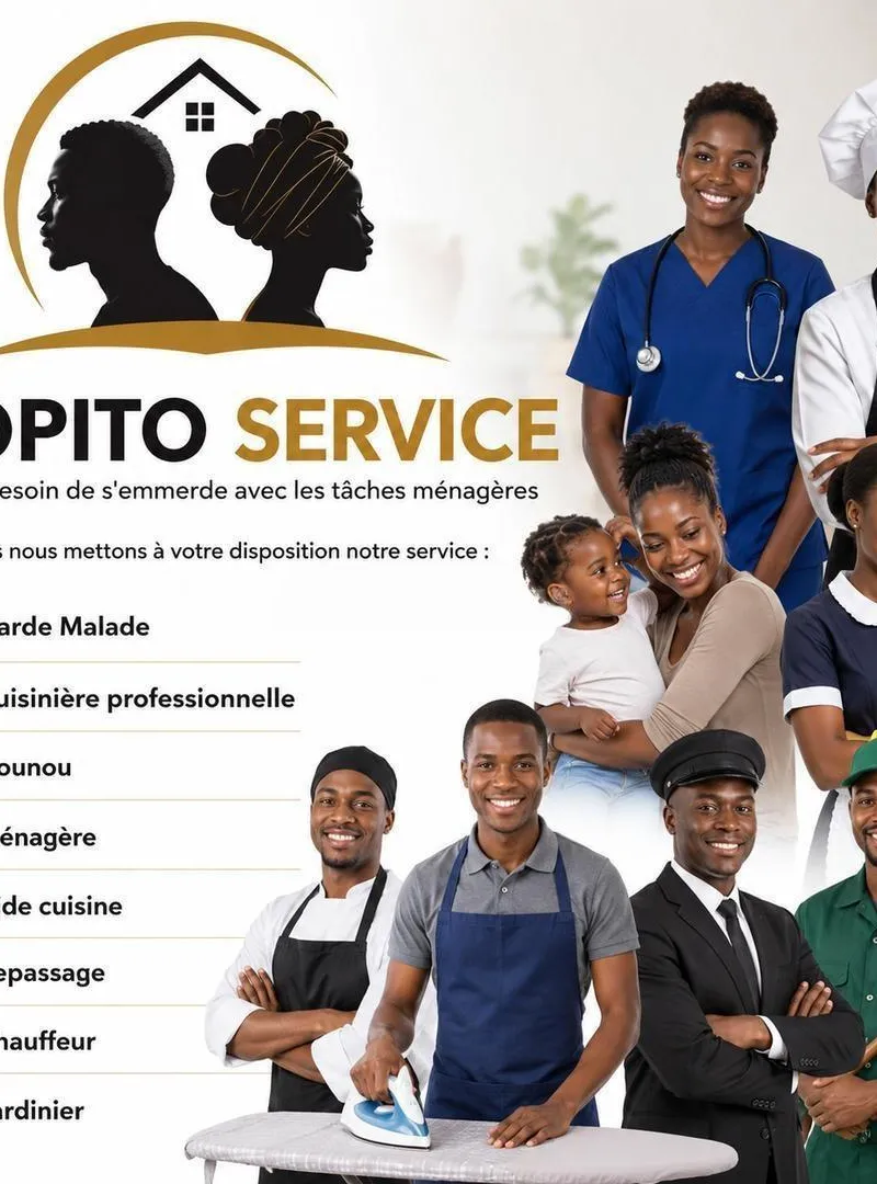 chauffeur ménage gardien cuisine nounou