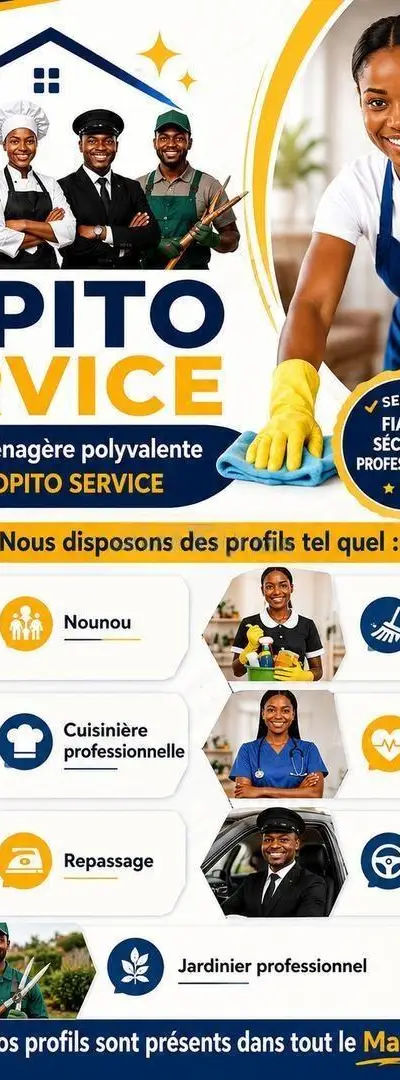 jardinier chauffeur ménage cuisine nounou