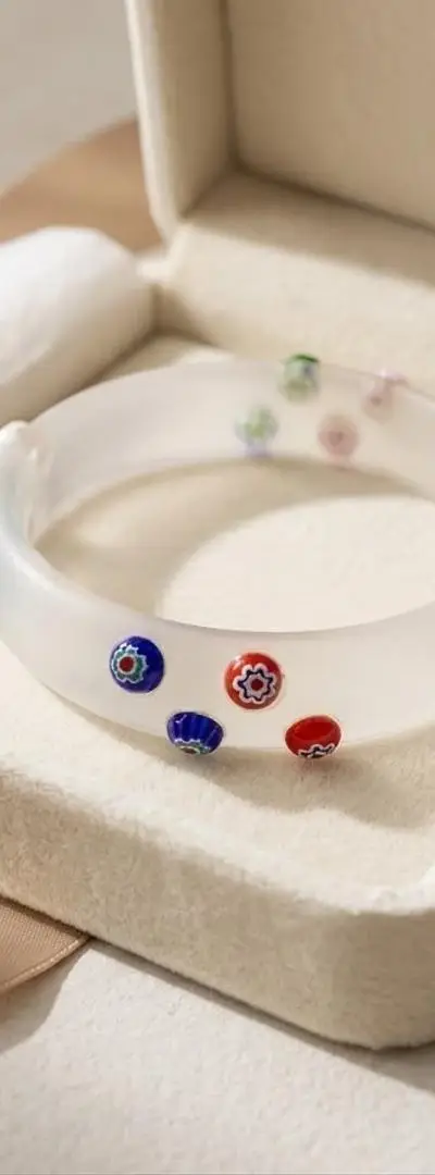 Bracelet en Verre Artistique Multicolore